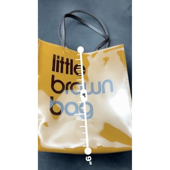 Bloomingdale's Little Brown Bag Vinyl Tote Brown Lunch Bag Purse Reusable - Picture 4 of 11